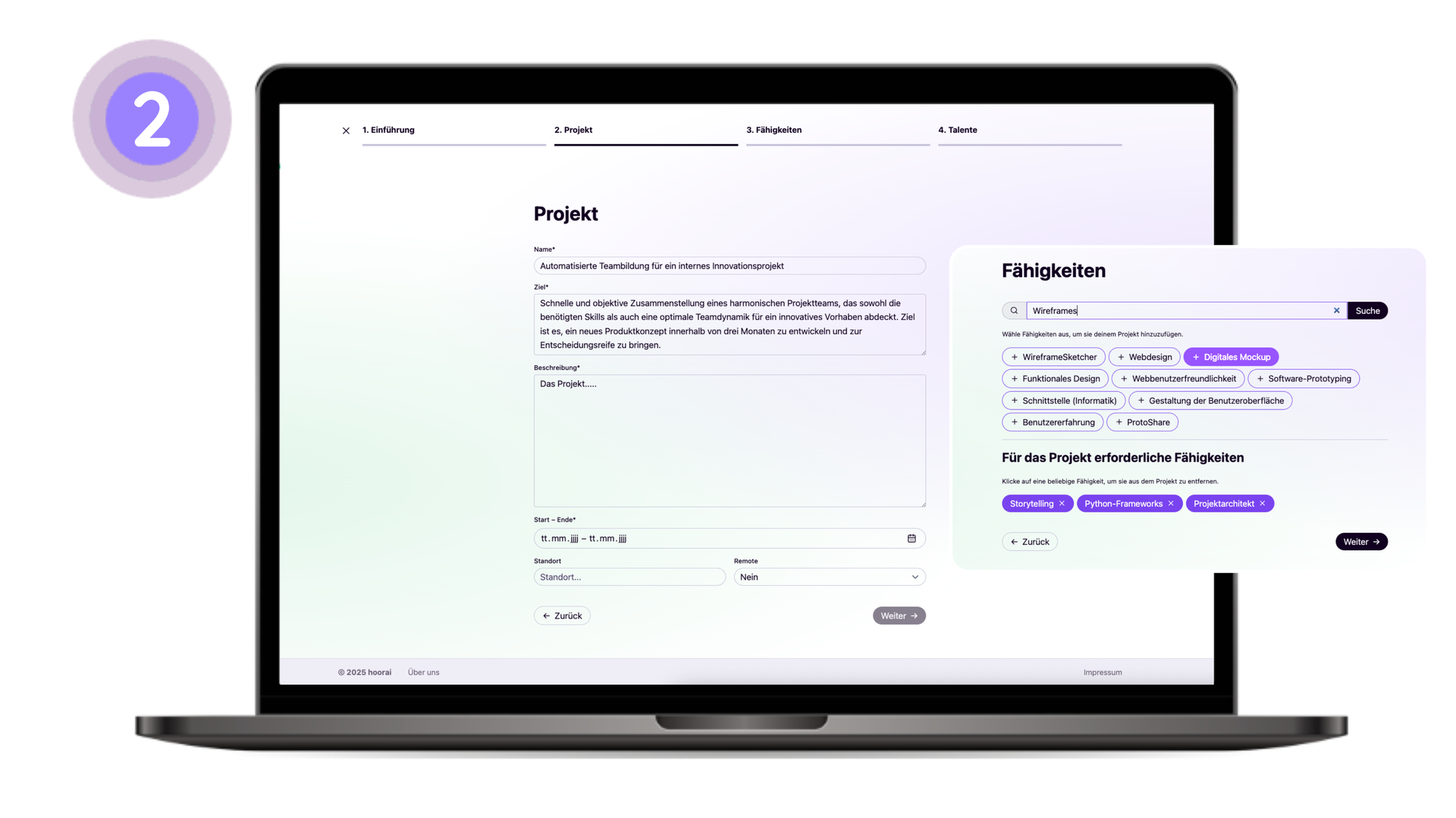 Ein Bildschirm mit Text