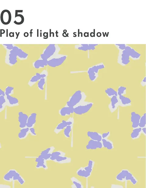 Light and shadow are used as creative tools