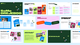 A collage of colorful presentation slides featuring text and graphics related to social media strategies and content production.