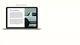 A photo of a laptop with the text Our Annual Report and a photo of a pick-up truck