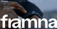 Forside på et digitalt designbureaus website med teksten »framna«