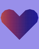 A stylized heart within a purple background