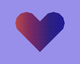 A stylized heart within a purple background