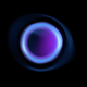 A glowing blue and purple orb with a black background