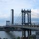 A scenic shot of the Brooklyn bridge from DUMBO