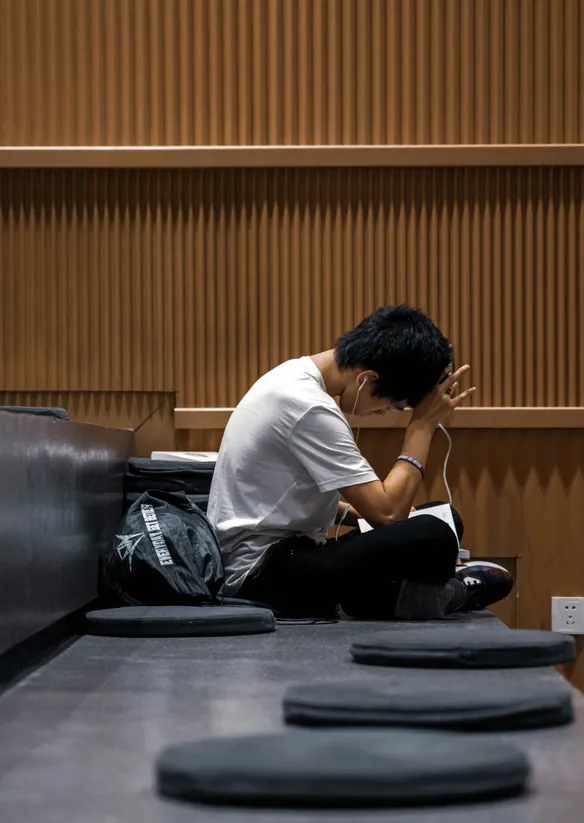 A tired student