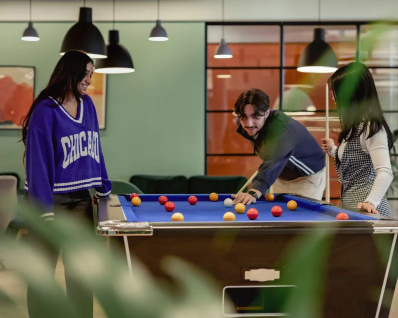 residents playing pool