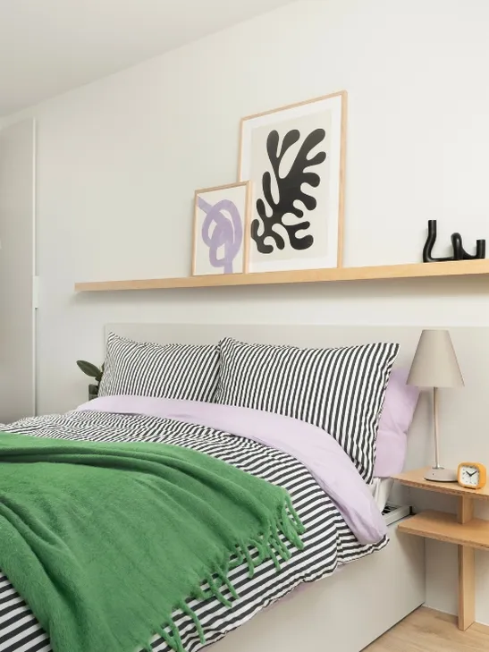 Modern student room at Scape Leeds with double bed