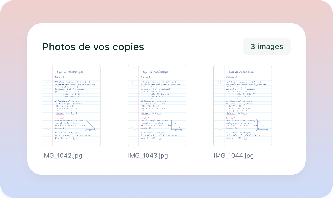 Interface Examino : Depuis des photos existantes