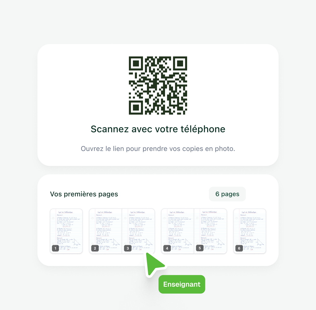 Interface Examino : Numérisez vos copies avec un smartphone