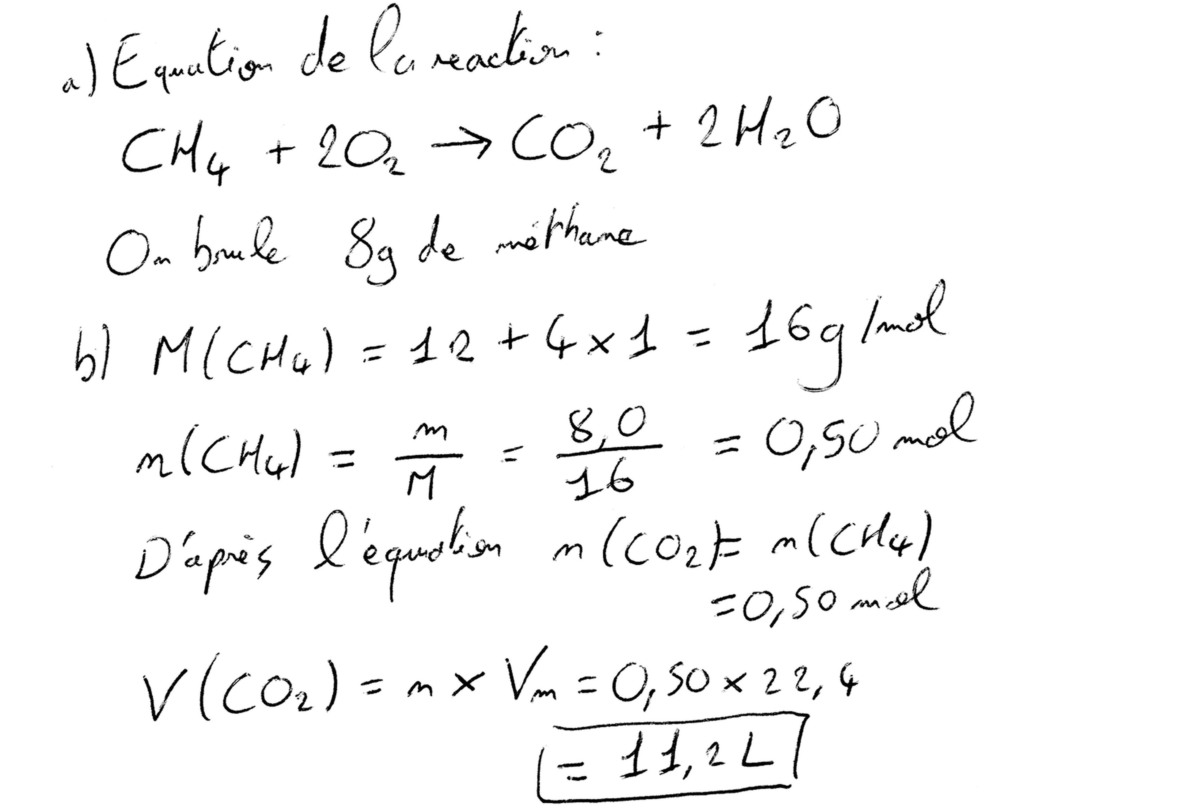 Exercice de Chimie