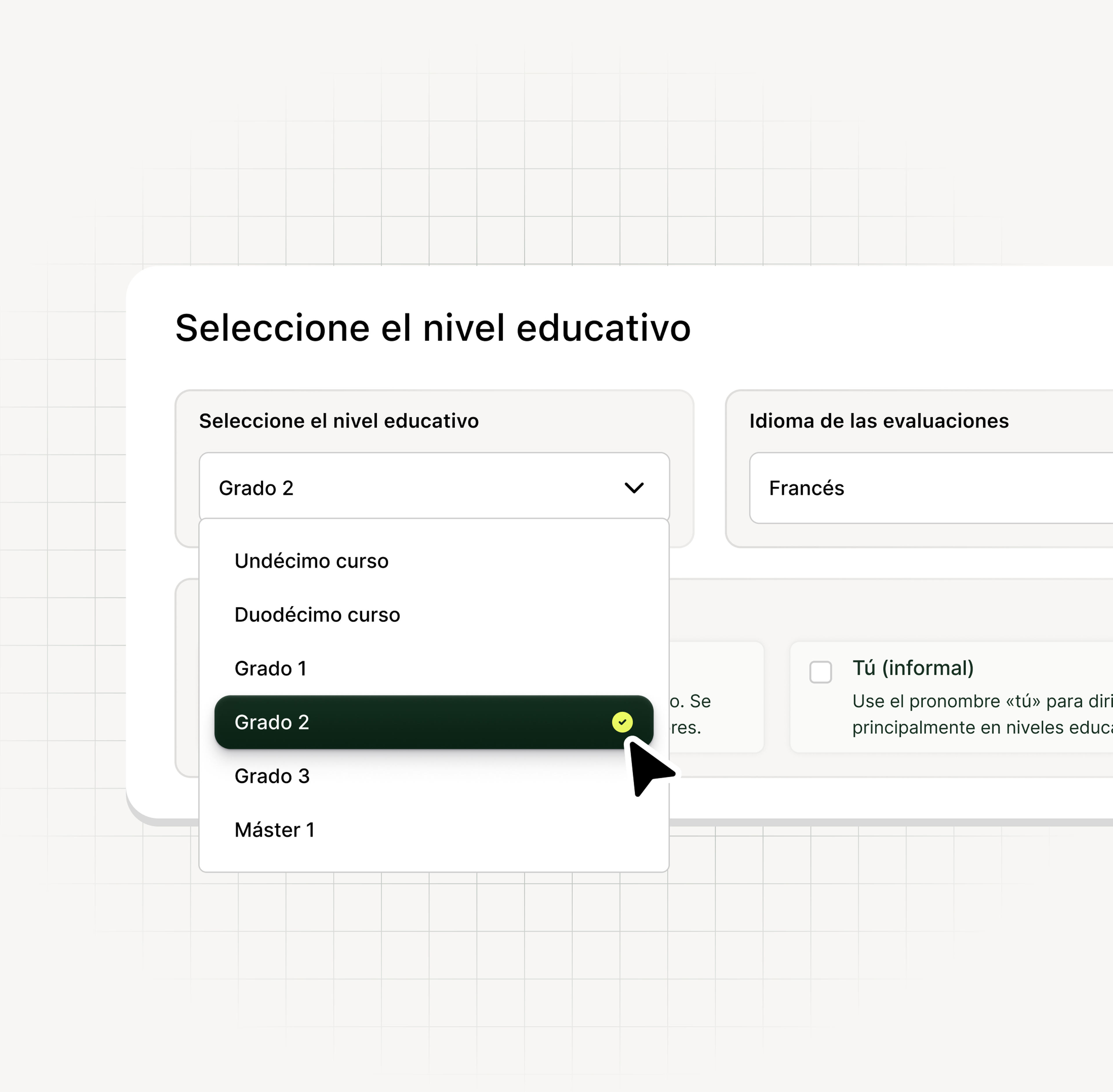 Seleccione el nivel educativo