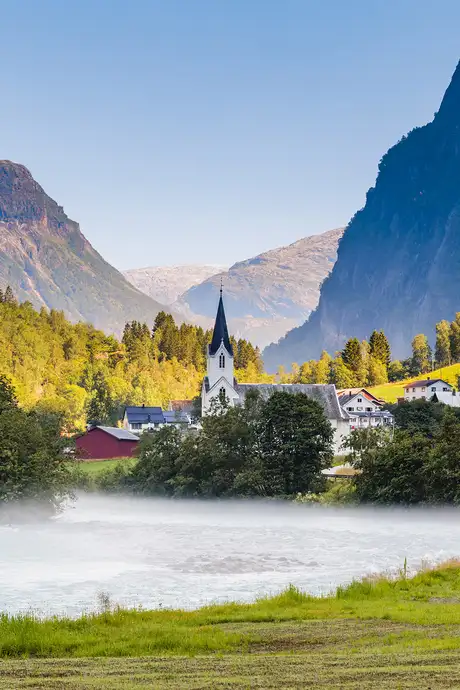 A View of a Church in Skjolden, Norway