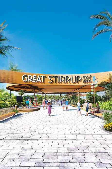 A View of the entrance plaza to Great Stirrup Cay