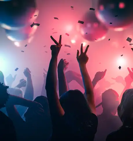People dancing in a nightclub