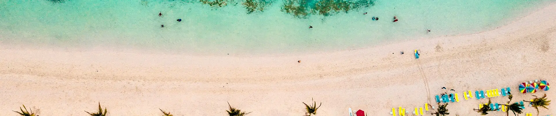 A topdown image of a beach in Key West, Florida