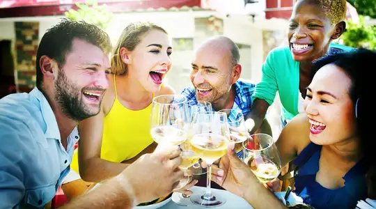 A Group of friends having drinks