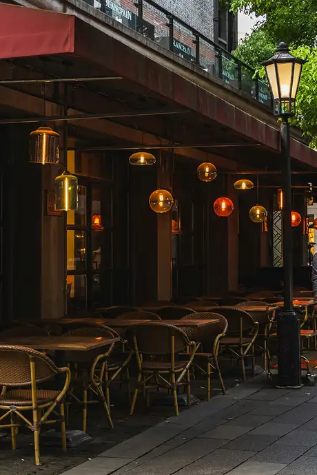 A Cafe in the Xintiandi Street of Shanghai
