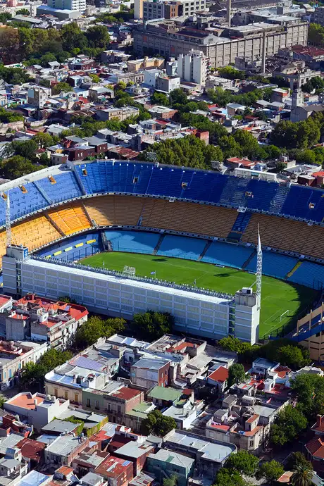 An Aerial view of La Bombonera Stadium in Buenos Aires