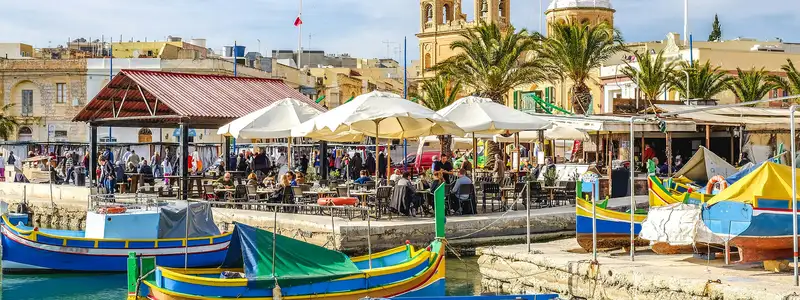 Boats docked in a Marina in Malta