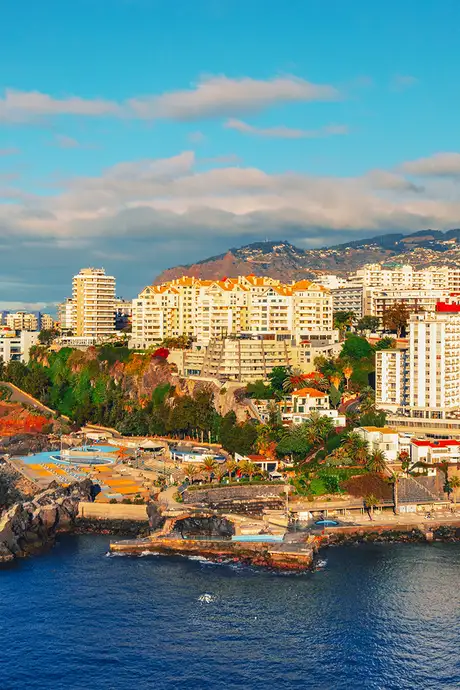 An Aerial View of the Skyline of Funchal