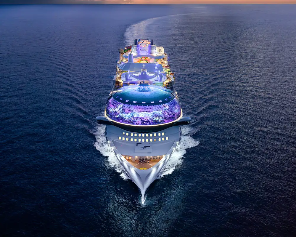 The Icon of the Seas at night