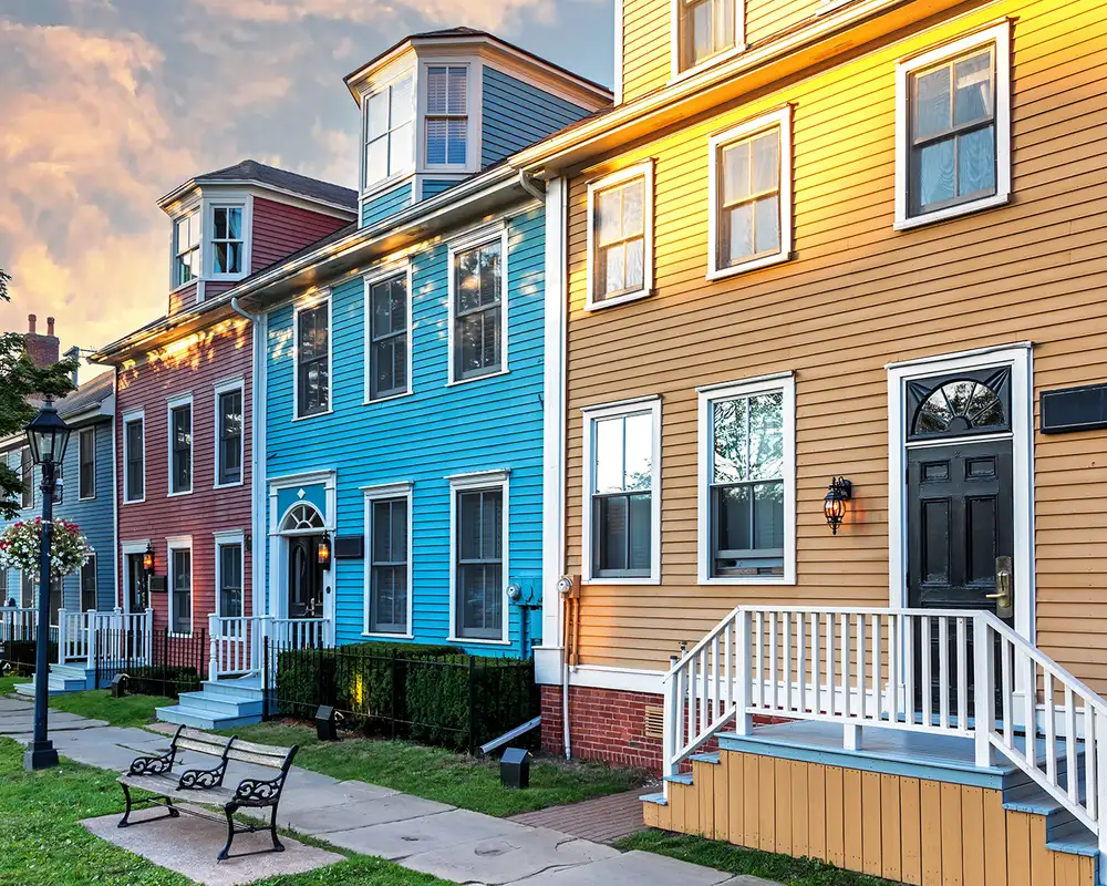 A View of Colourful Houses in Charlottetown, Canada