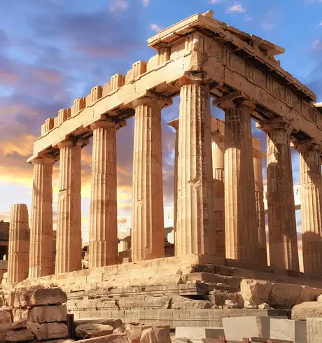 The Acropolis in Athens at sunset