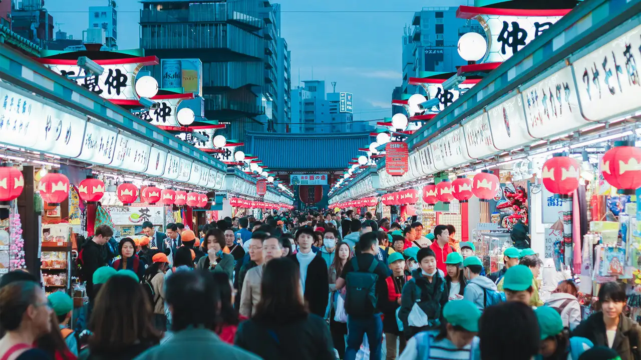 A View of a market in Japan