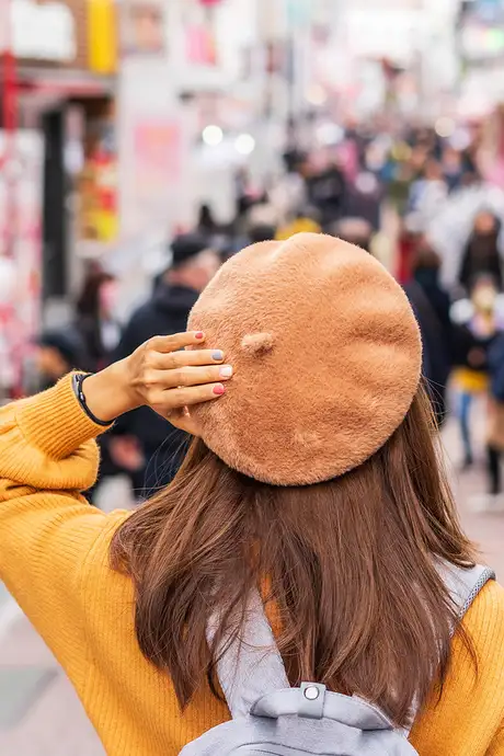 A View of a Tourist walking through Asia