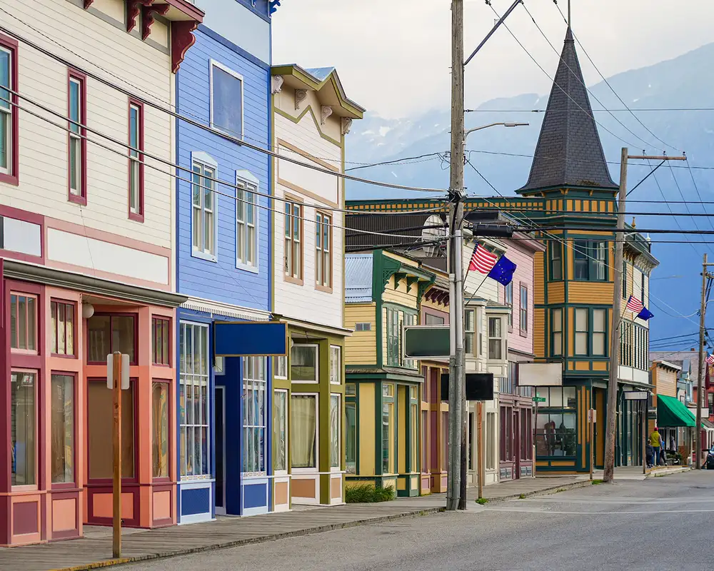 A View of a town in Skagway, Alaska