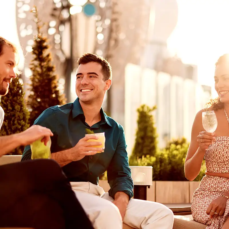 People enjoying drinks on a Celebrity Cruise
