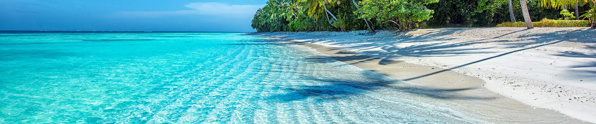 A sunny beach in the Caribbean