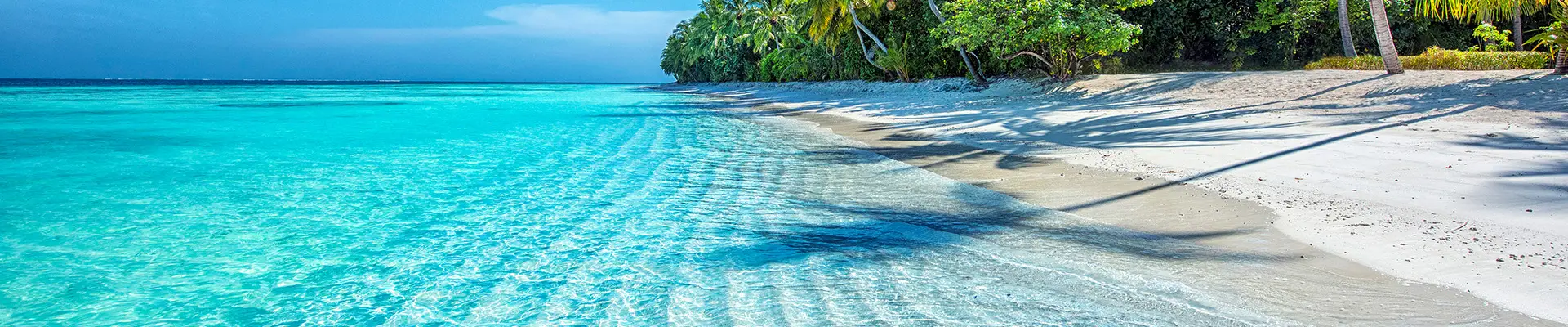 A sunny beach in the Caribbean