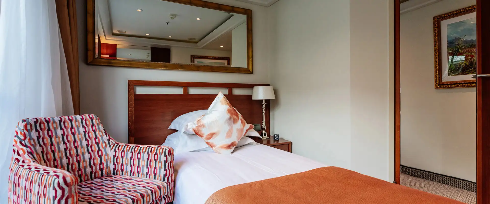 A View of a Single Room in an AmaWaterway Ship