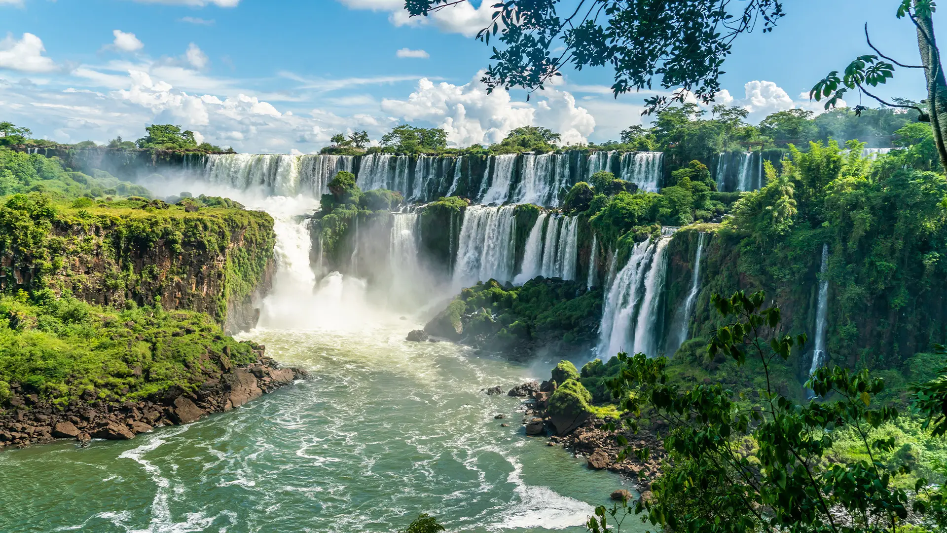 A View of Iguassu Falls in Brazil