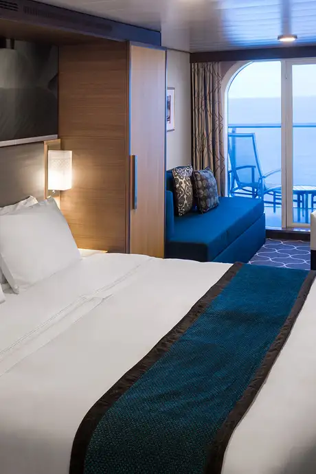 Another view of the Balcony State room aboard a Royal Caribbean ship
