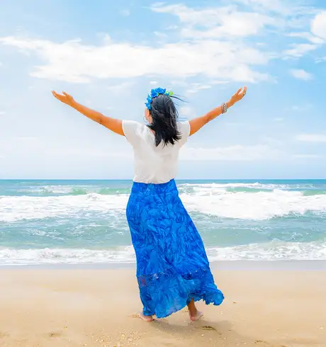 A woman celebrating Umbanda