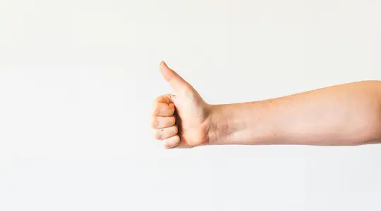 A person giving a thumbs up