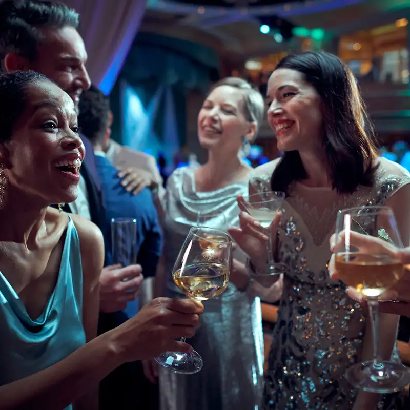 People at a Party on a Cunard Cruise