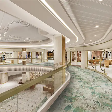 A View of the Upper Levels of the Atrium aboard the Oceania Sonata