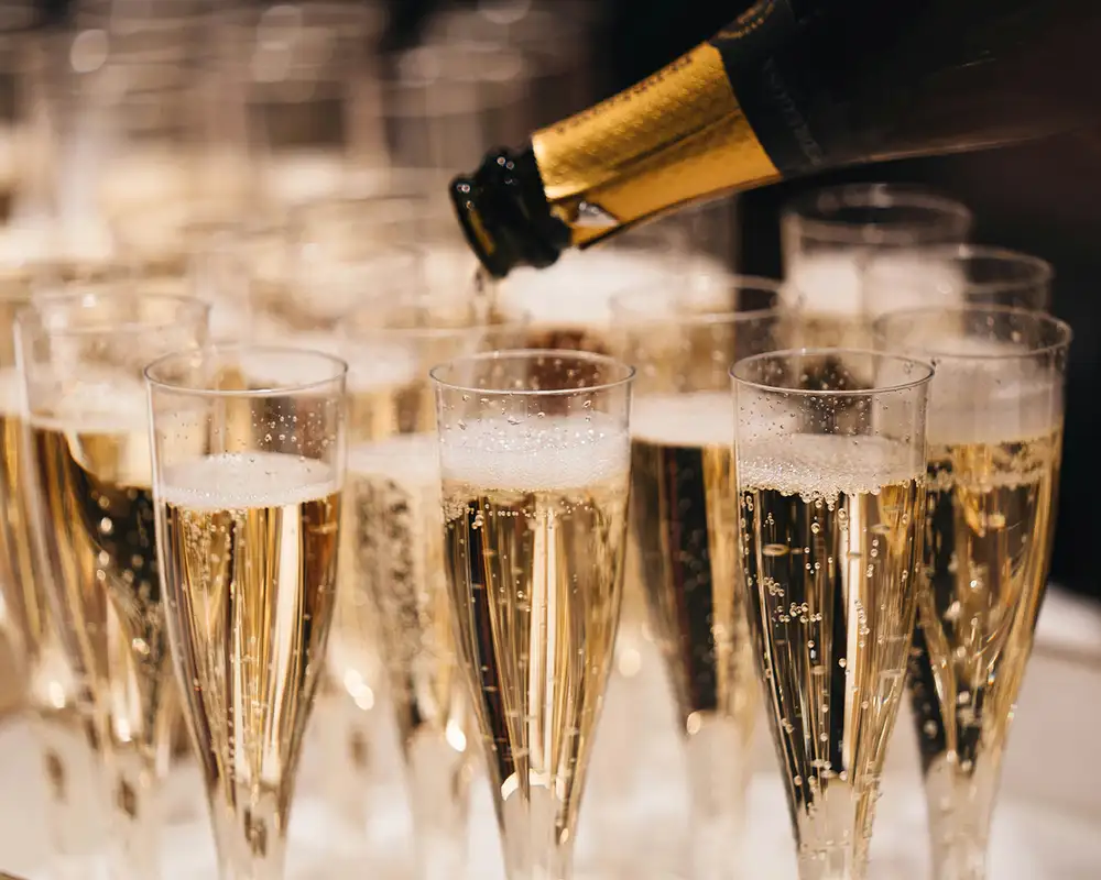 Champagne being poured