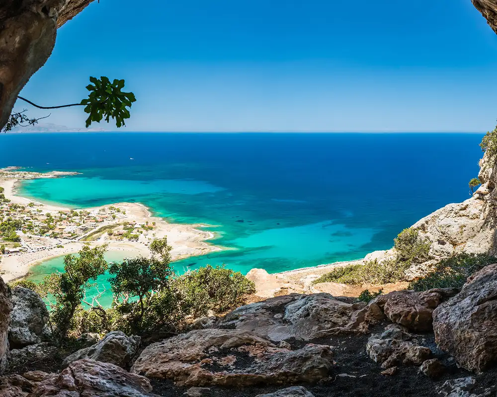 The view of the ocean from a cave, Crete