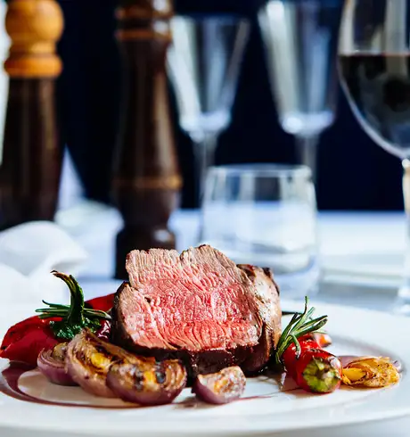 A fancy steak meal