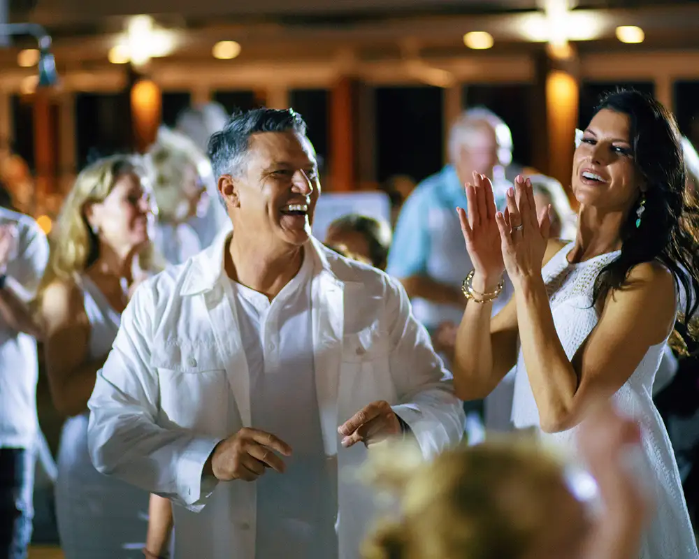 People Dancing as a part of the White Night Party aboard Azamara Ships