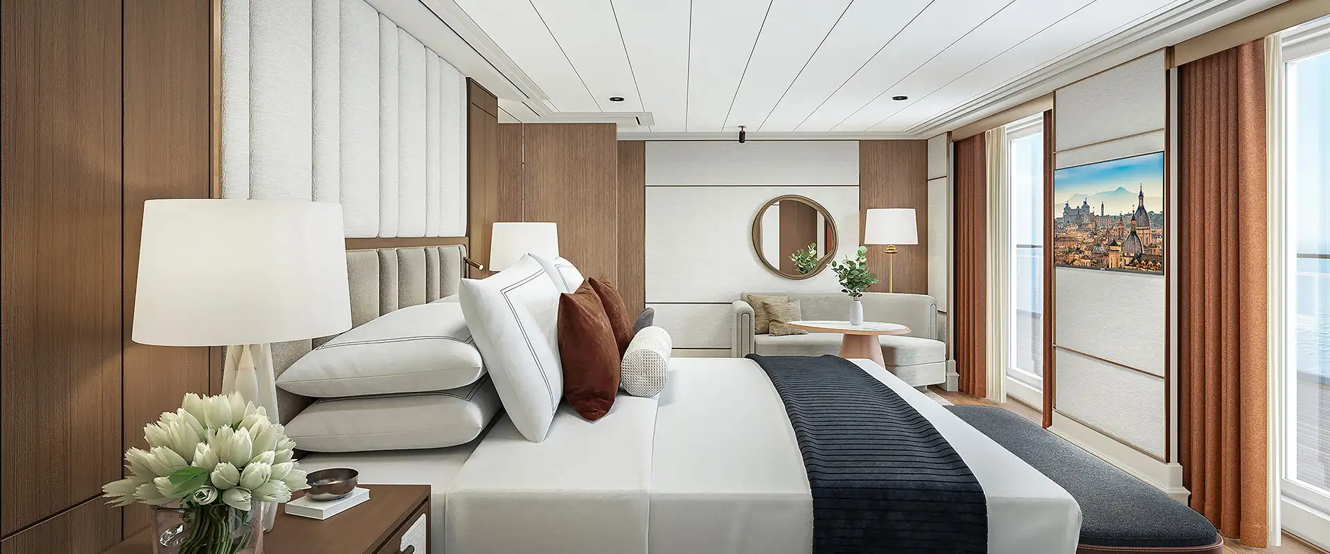 A View of the Owners Suite aboard the Oceania Sonata