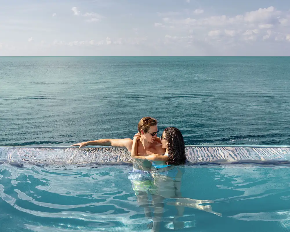 A View of a Couple in an Infinity Pool aboard an NCL ship