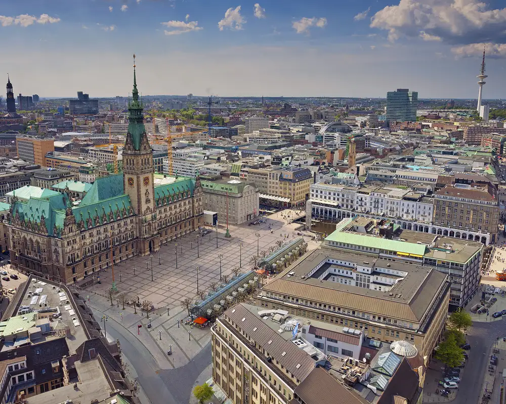 An Aerial View of Hamburg, Germany
