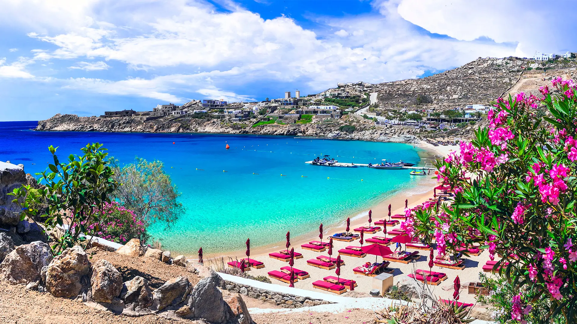 A View of a Beach in Mykonos, Greece