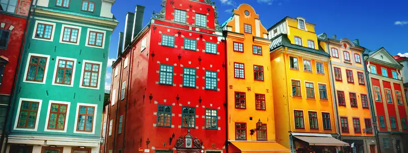 Colourful buildings in Stockholm